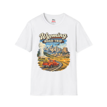 Wyoming Road Trip Unisex Softstyle T Shirt State Pride Graphic Tee Collections FS03
