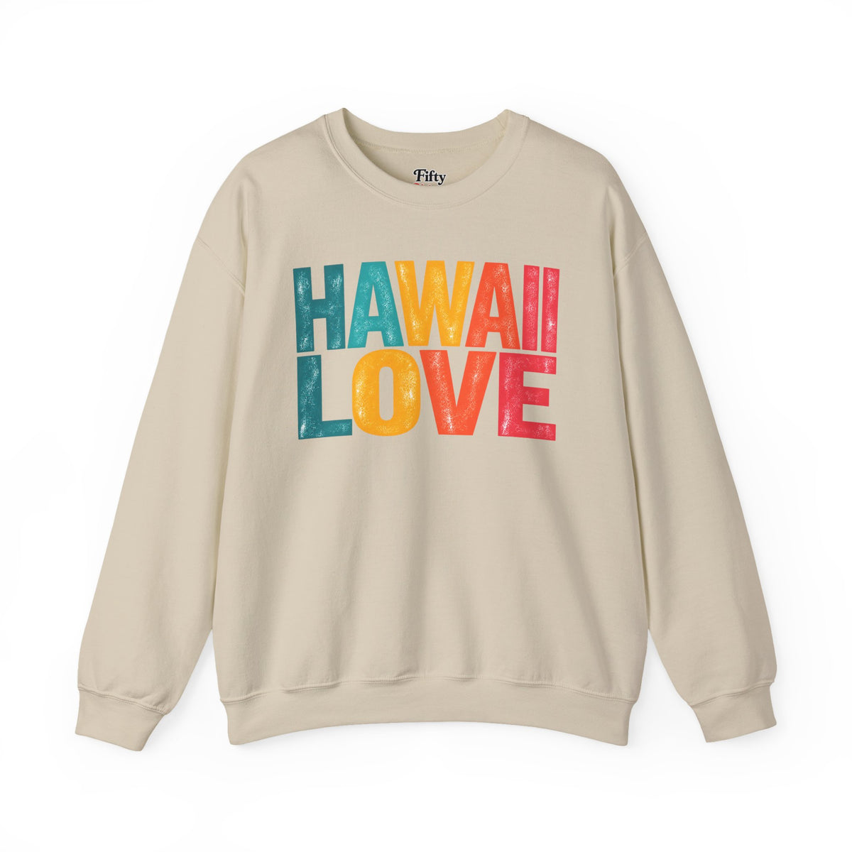 Hawaii Love Unisex Crewneck Sweatshirt State Name Graphic