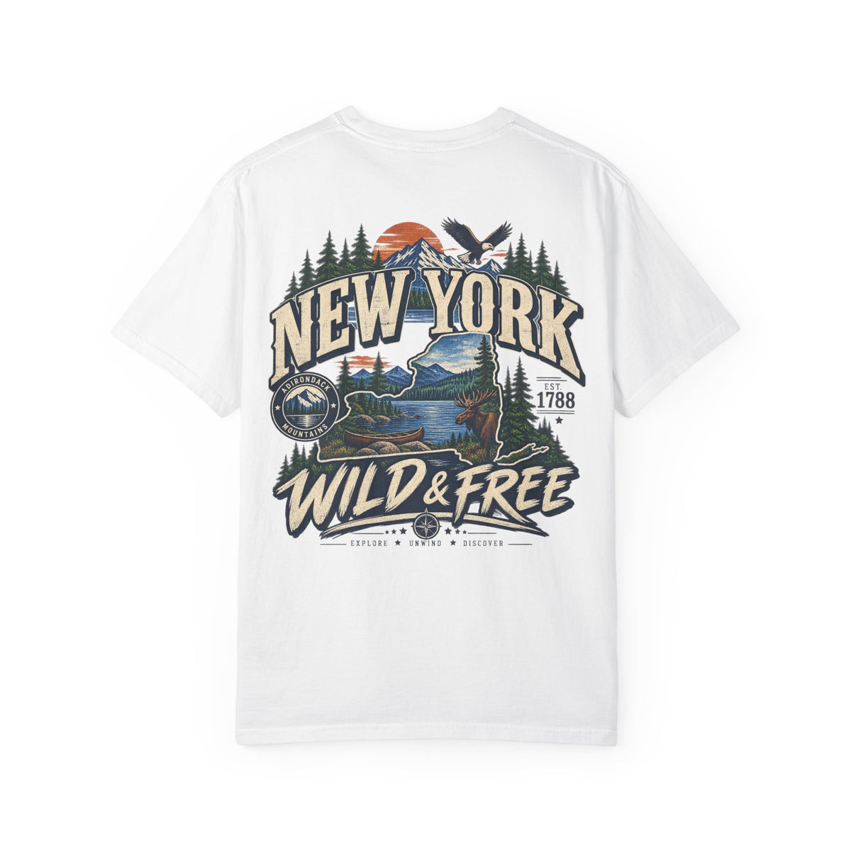 New York Wild & Free Unisex Comfort Color 1717 Streetwear Graphic Tee