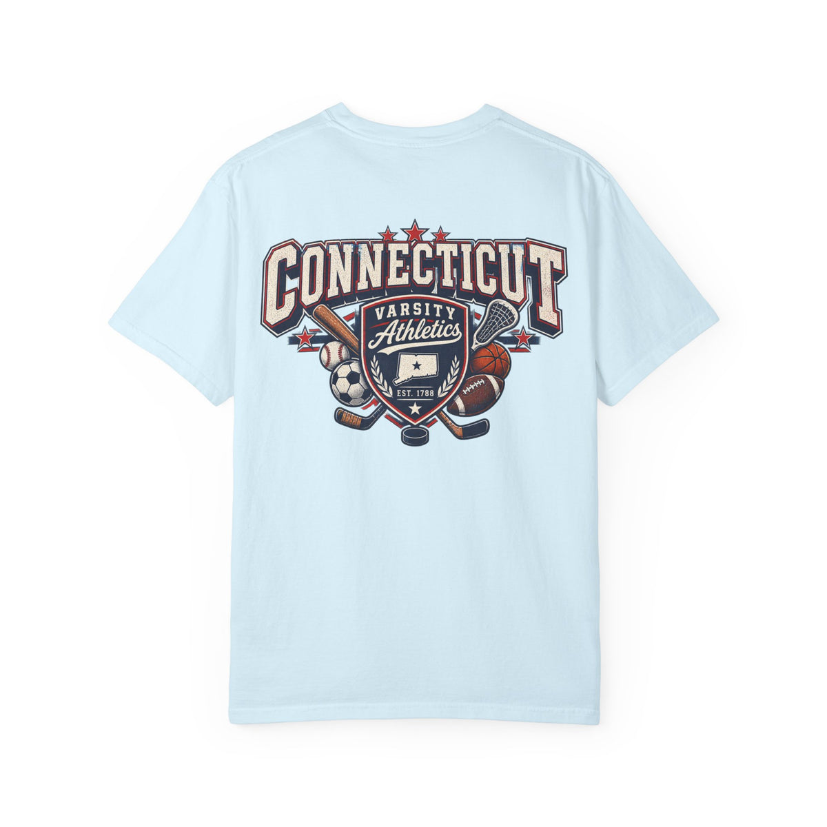 Connecticut Varsity Athletics  Unisex Comfort Color 1717 Streetwear Graphic Tee