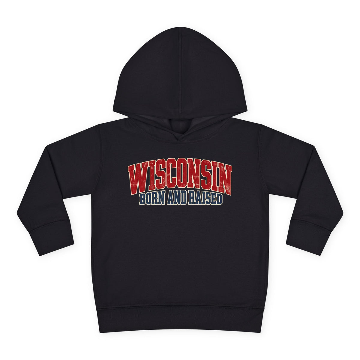 Wisconsin Born and Raised Midwest Heritage Unisex Toddler Pullover Fleece Hoodie
