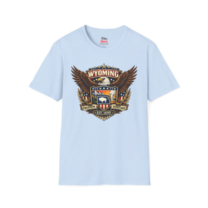 Wyoming Americana Eagle Unisex Softstyle T Shirt State Pride Graphic Tee Collections FS03