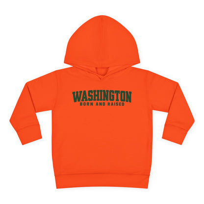 Washington Born and Raised Minimal Modern Unisex Toddler Pullover Fleece Hoodie