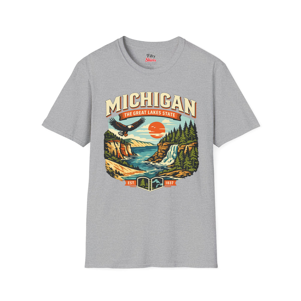 Michigan Great Lakes State Aventure Unisex Softstyle T Shirt State Pride Graphic Tee Collections FS03
