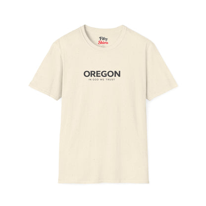 Oregon All State In God We Trust Front Design Unisex Everyday Tee