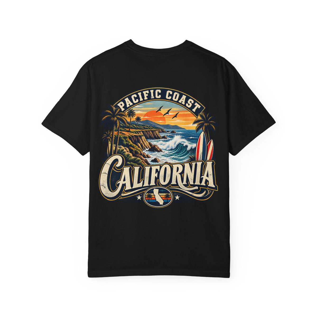 Pacific Coast California  Unisex Comfort Color 1717 Streetwear Graphic Tee
