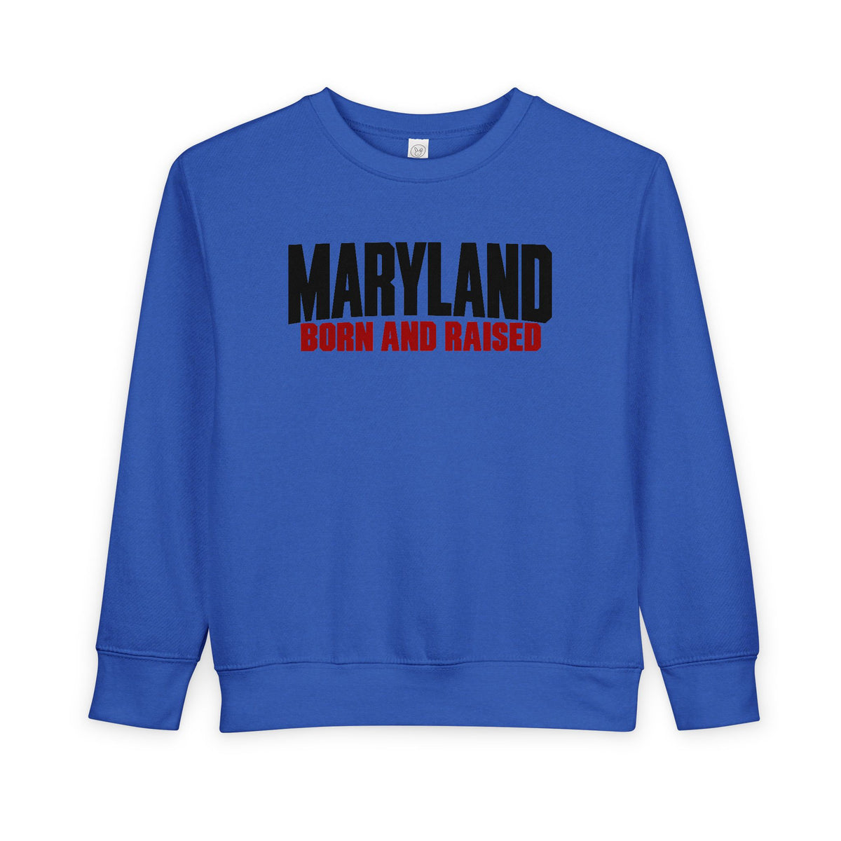 Maryland Born and Raised Modern Unisex Toddler Sweatshirt