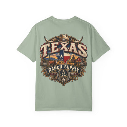 Texas Ranch Supply Co. Unisex Comfort Color 1717 Streetwear Graphic Tee