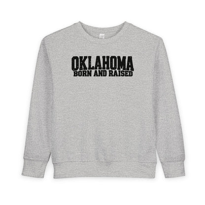 Oklahoma Born and Raised Minimal Heritage Unisex Toddler Sweatshirt