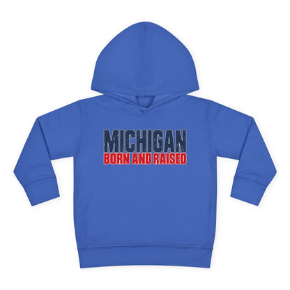 Michigan Born and Raised Modern Streetwear Unisex Toddler Pullover Fleece Hoodie