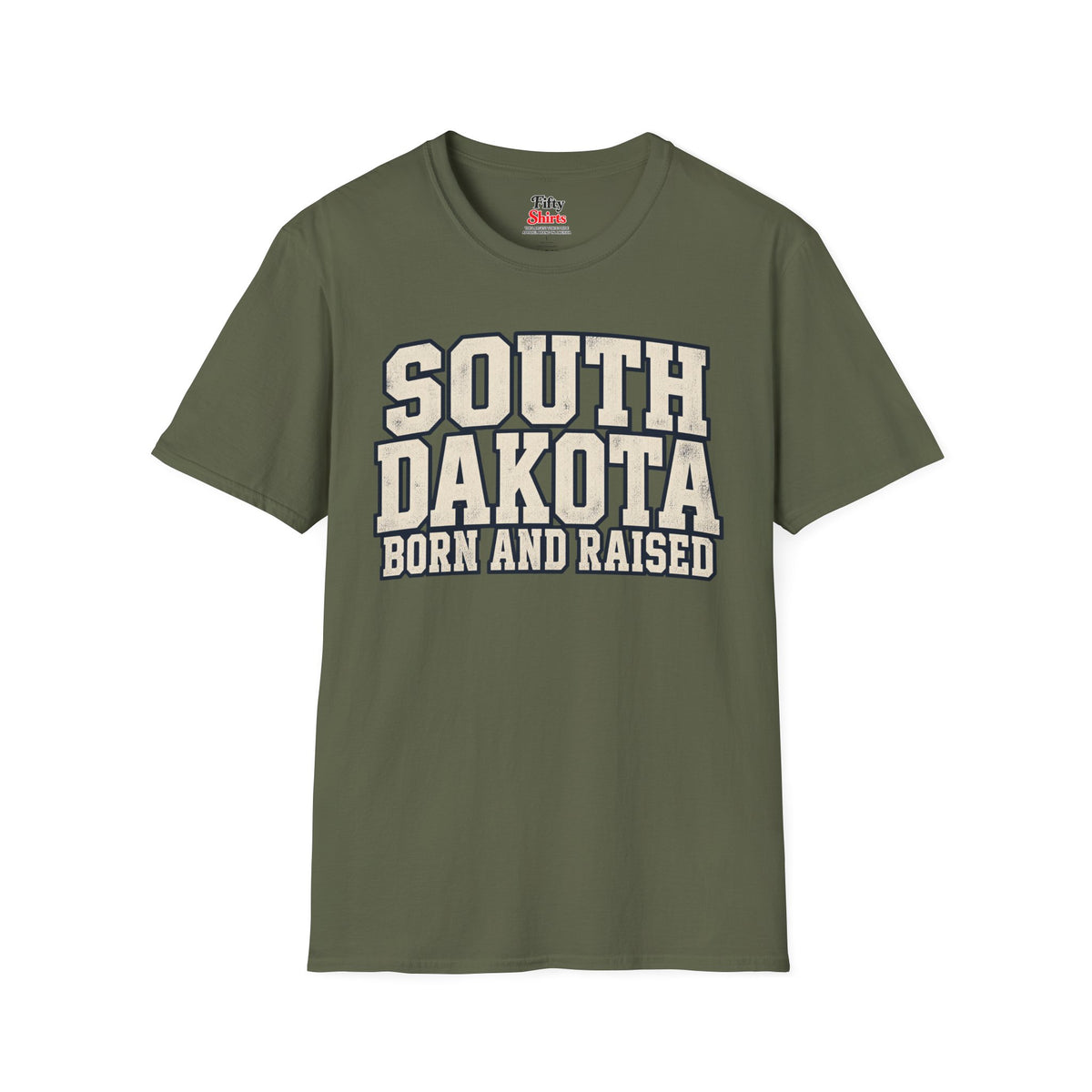 South Dakota Born And Raised Unisex Softstyle T Shirt State Name Graphic Tee
