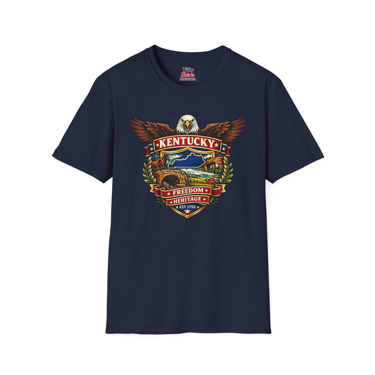 Kentucky Americana Eagle Unisex Softstyle T Shirt State Pride Graphic Tee Collections FS03