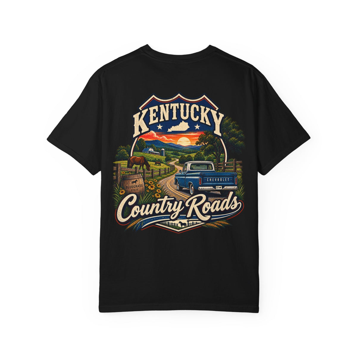 Kentucky Country Roads Unisex Comfort Color 1717 Streetwear Graphic Tee