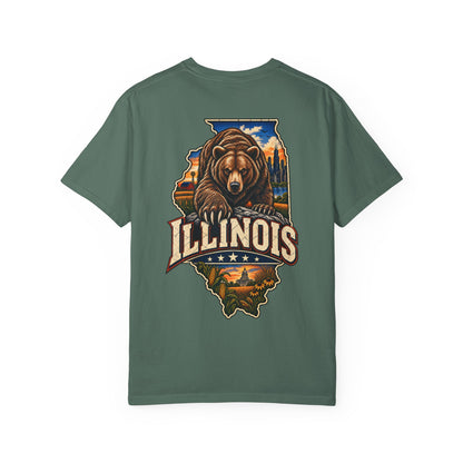 Illinois Bear Emblem Unisex Comfort Color 1717 Streetwear Graphic Tee