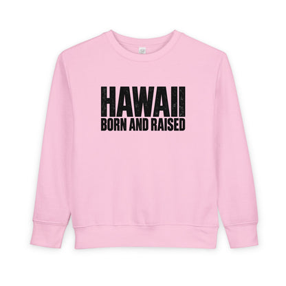 Hawaii Born and Raised Minimal Modern Heritage Unisex Toddler Sweatshirt