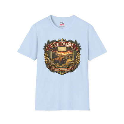 South Dakota Heritage Badge Unisex Softstyle T Shirt State Pride Graphic Tee Collections FS03