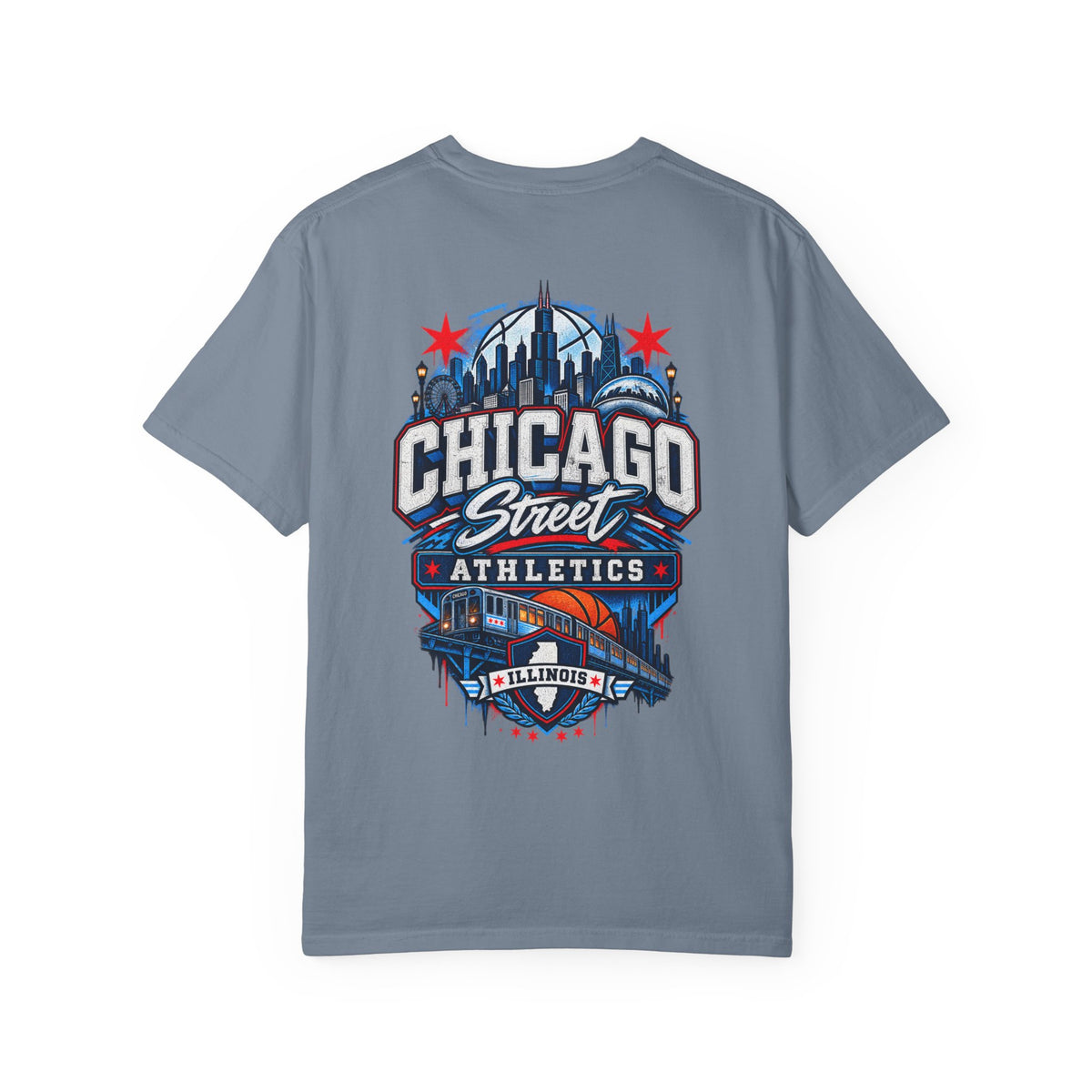 Chicago Illinois Street Athletics Unisex Comfort Color 1717 Streetwear Graphic Tee