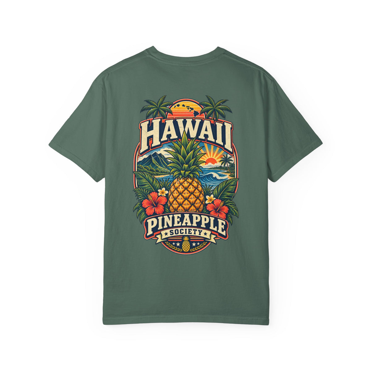 Hawaii Pineapple Society Unisex Comfort Color 1717 Streetwear Graphic Tee