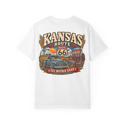 Kansas Route 66 Unisex Comfort Color 1717 Streetwear Graphic Tee