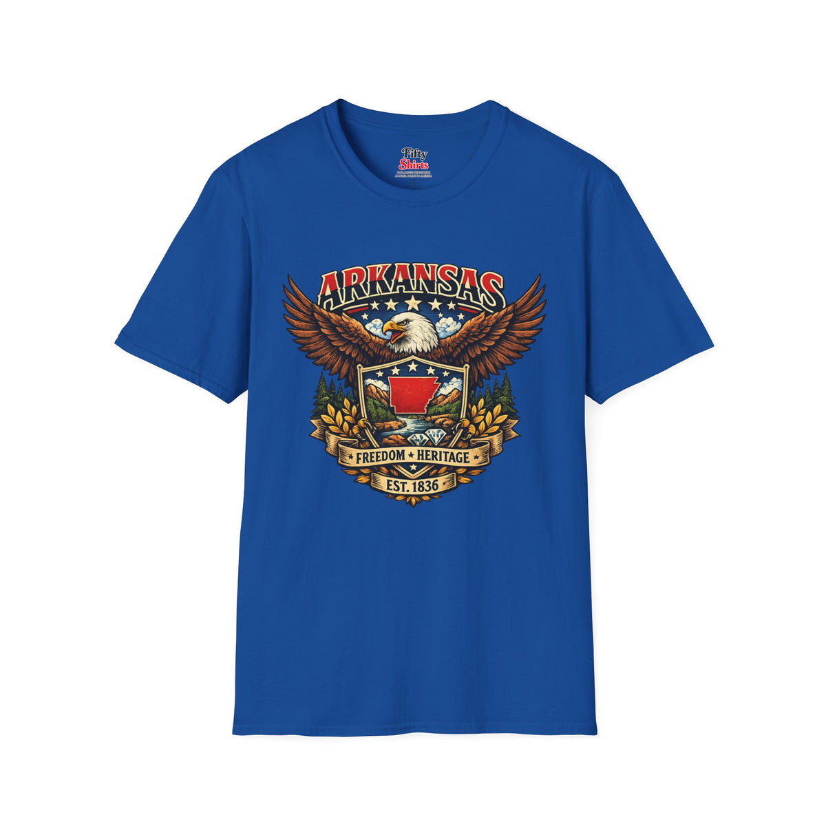 Arkansas Americana eagle Unisex Softstyle T Shirt State Pride Graphic Tee Collections FS03