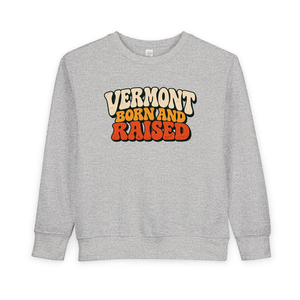 Vermont Born and Raised Retro 1970s Unisex Toddler Sweatshirt