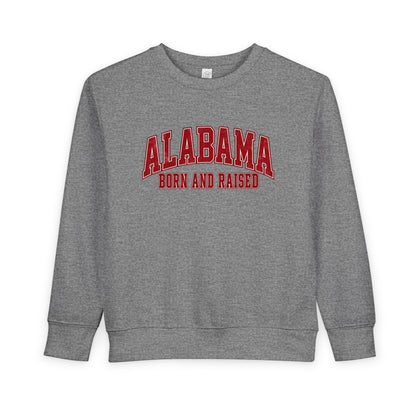 Alabama Born and Raised Collegiate Classic Unisex Toddler Sweatshirt