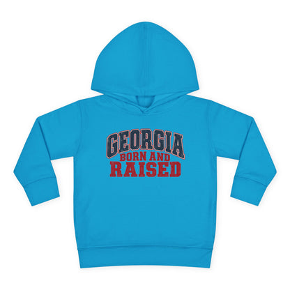 Georgia Born and Raised Rustic Southern Unisex Toddler Pullover Fleece Hoodie