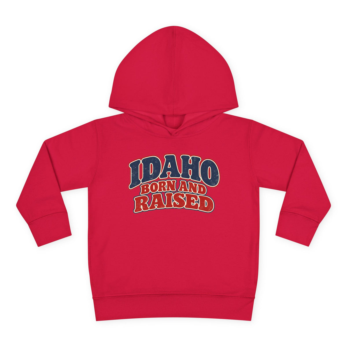 Idaho Born and Raised Retro 1970s Unisex Toddler Pullover Fleece Hoodie