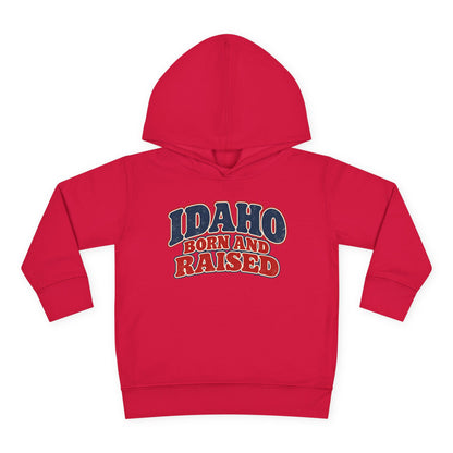 Idaho Born and Raised Retro 1970s Unisex Toddler Pullover Fleece Hoodie