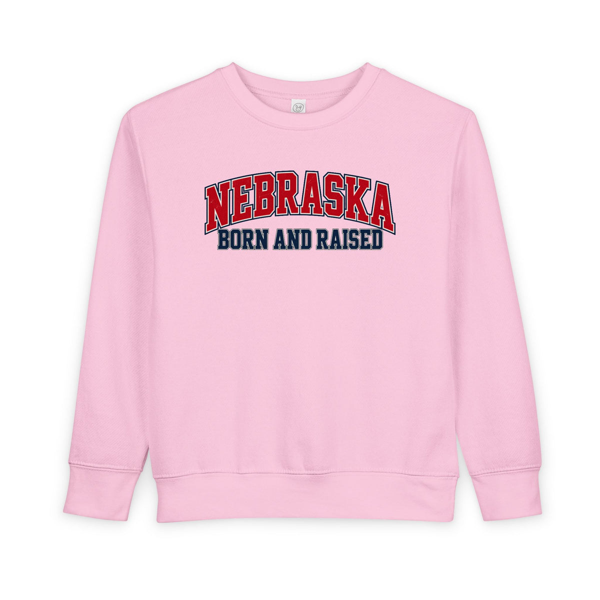 Nebraska Born and Raised Premium Collegiate Unisex Toddler Sweatshirt Graphic