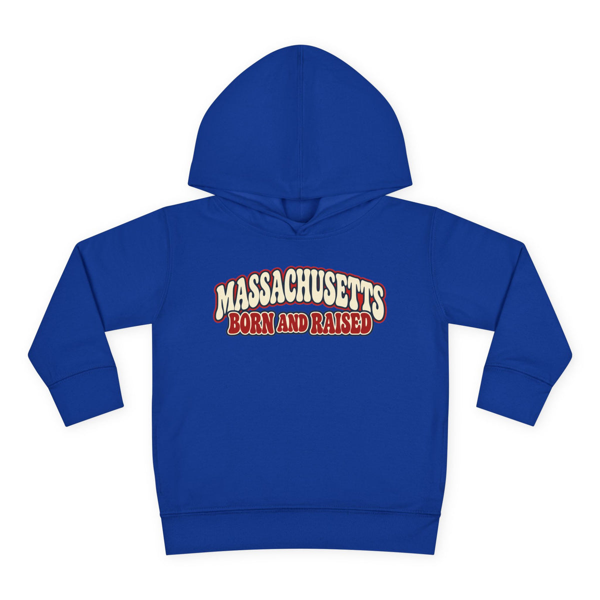Massachusetts Born and Raised Retro 1970s Unisex Toddler Pullover Fleece Hoodie