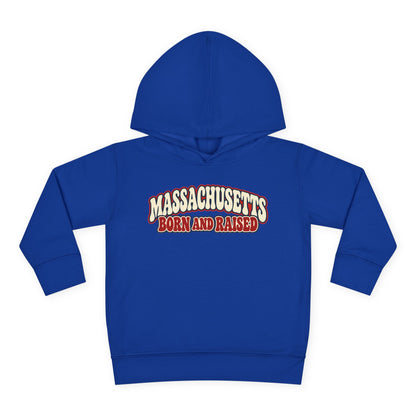 Massachusetts Born and Raised Retro 1970s Unisex Toddler Pullover Fleece Hoodie