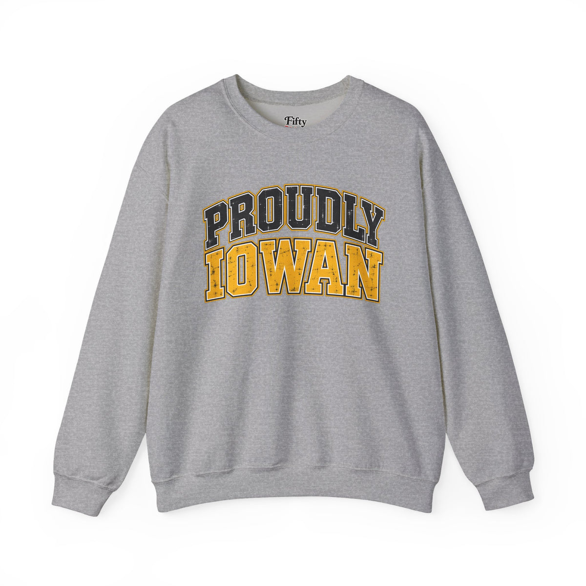 Proudly Iowan Iowa Unisex Crewneck Sweatshirt State Name Graphic