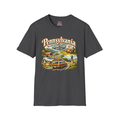 Pennsylvania Road Trip Unisex Softstyle T Shirt State Pride Graphic Tee Collections FS03