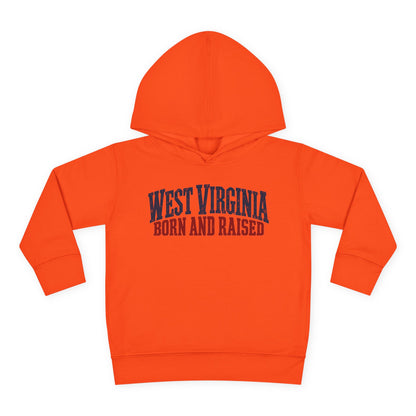 West Virginia Born and Raised Classic Americana Unisex Toddler Pullover Fleece Hoodie
