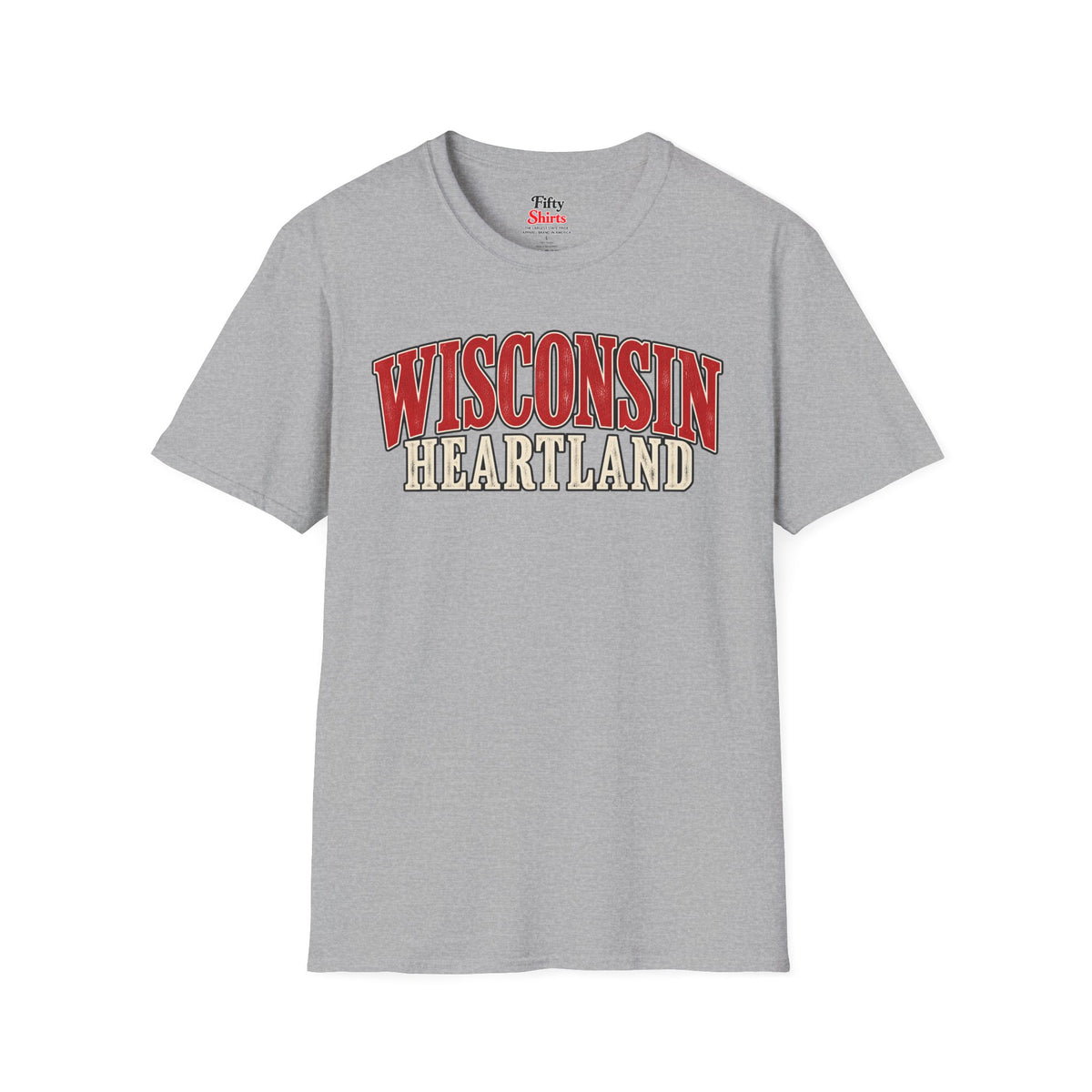 Wisconsin Heartland Unisex Softstyle T Shirt State Name Graphic Tee