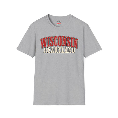 Wisconsin Heartland Unisex Softstyle T Shirt State Name Graphic Tee