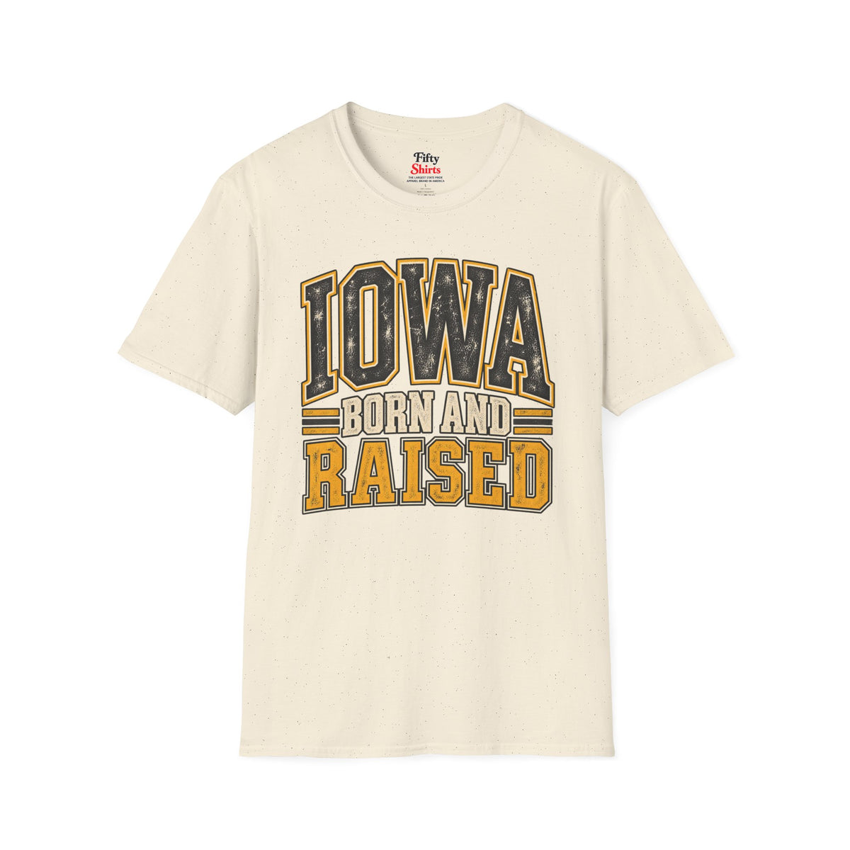 Iowa Born and Raised Unisex Softstyle T Shirt State Name Graphic Tee