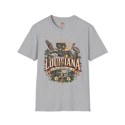 Louisiana State Pride Unisex Softstyle T Shirt State Pride Graphic Tee Collections FS03