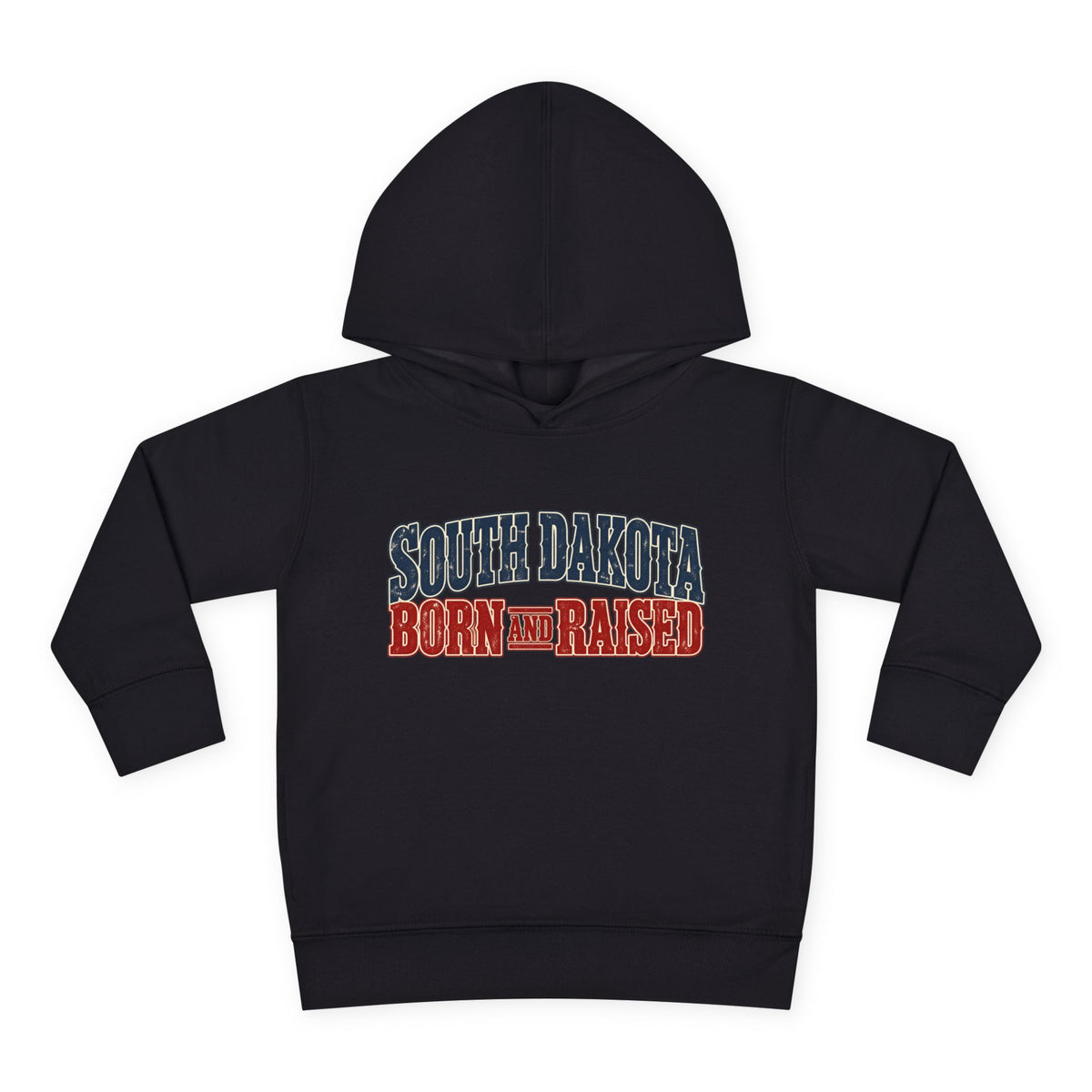 South Dakota Born and Raised Old-School Souvenir Unisex Toddler Pullover Fleece Hoodie