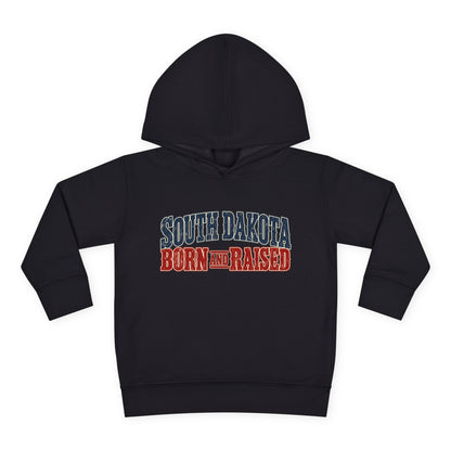 South Dakota Born and Raised Old-School Souvenir Unisex Toddler Pullover Fleece Hoodie