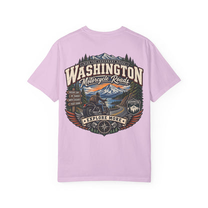 Washington Motorcycle Roads Unisex Comfort Color 1717 Streetwear Graphic Tee