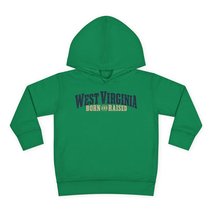 West Virginia Born and Raised Southern Heritage Unisex Toddler Pullover Fleece Hoodie