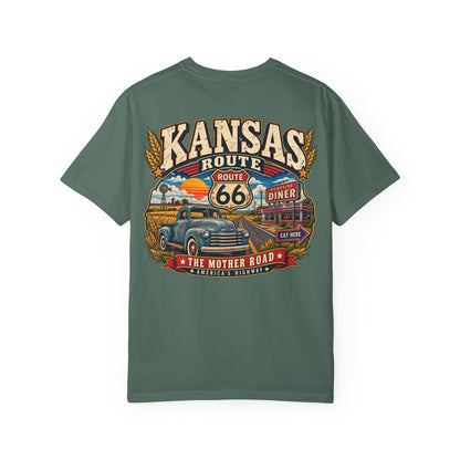 Kansas Route 66 Unisex Comfort Color 1717 Streetwear Graphic Tee
