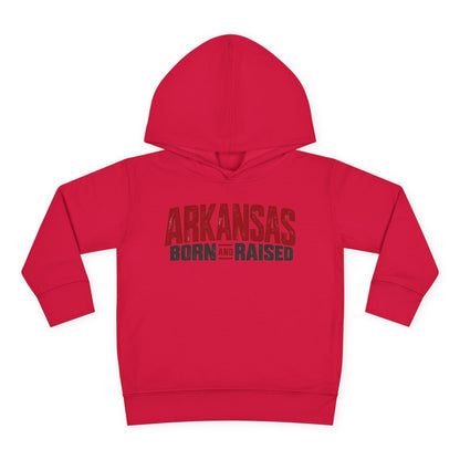 Arkansas Born and Raised Modern Streetwear Unisex Toddler Pullover Fleece Hoodie