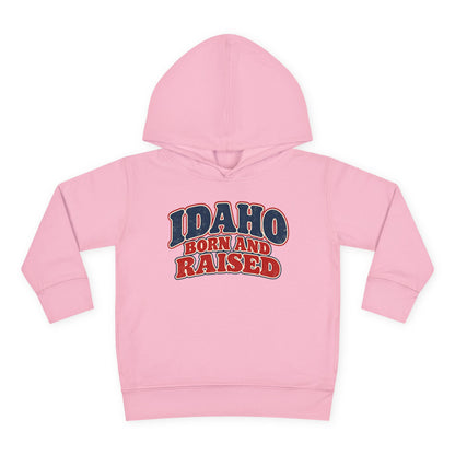 Idaho Born and Raised Retro 1970s Unisex Toddler Pullover Fleece Hoodie