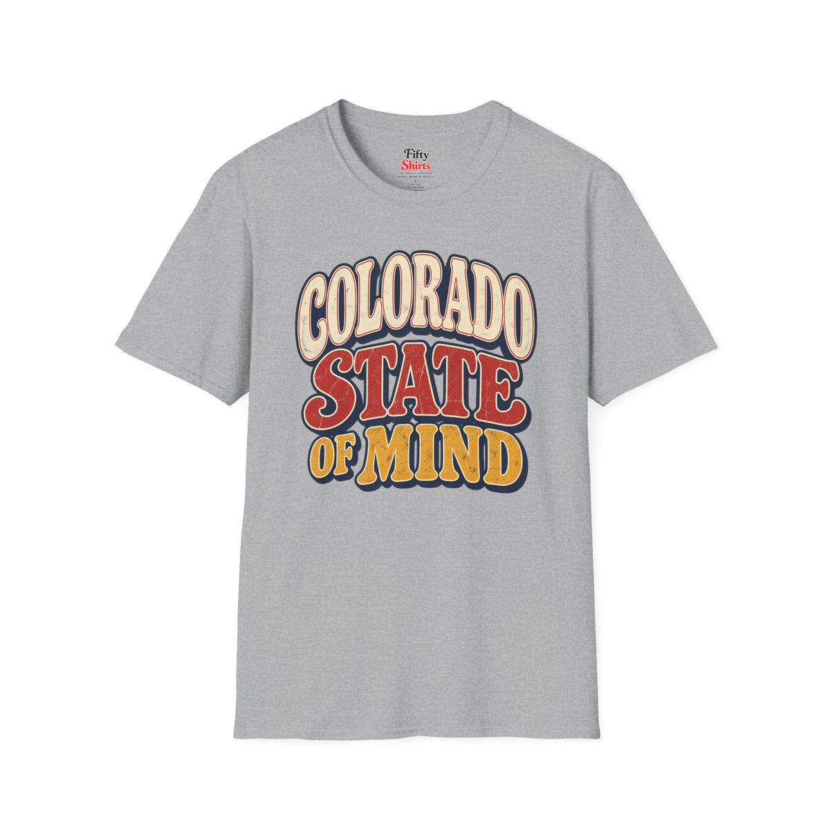 Colorado State of Mind Unisex Softstyle T Shirt State Name Graphic Tee