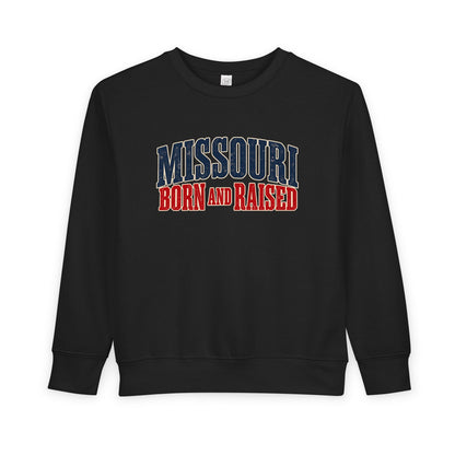 Missouri Born and Raised Midwest Heritage Unisex Toddler Sweatshirt Graphic