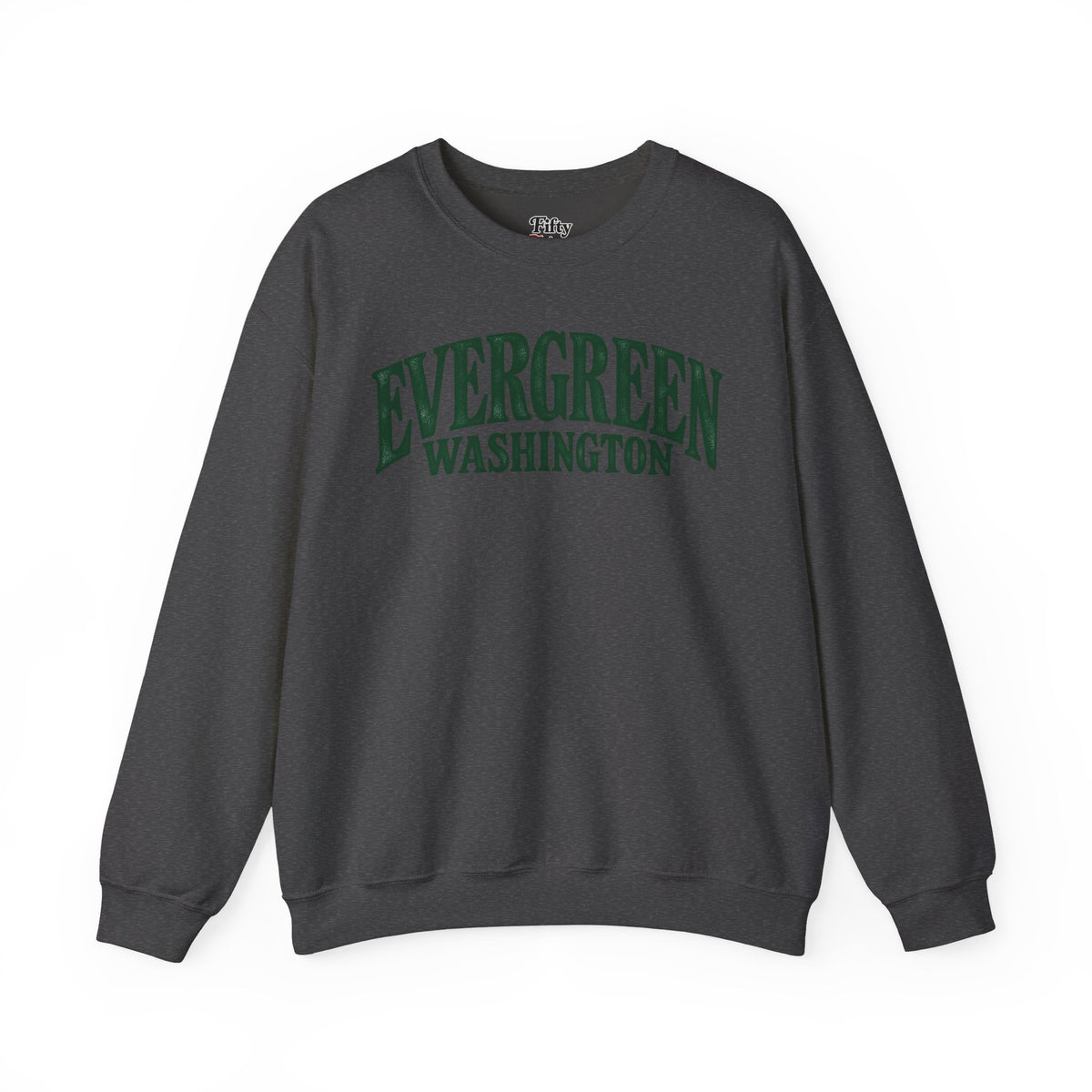 Evergreen Washington Unisex Crewneck Sweatshirt State Name Graphic