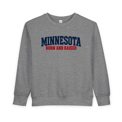 Minnesota Born and Raised Minimal Heritage Unisex Toddler Sweatshirt